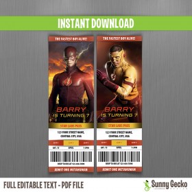 The Flash Birthday Ticket Invitations